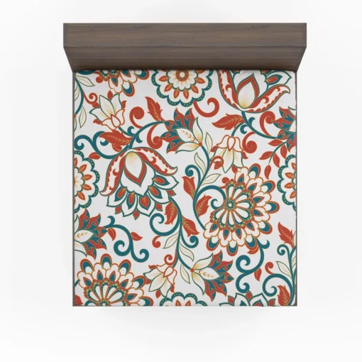 Turkish Floral Folk Pattern Fitted Sheet