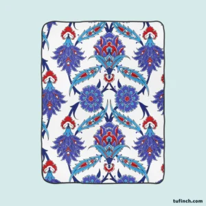 Turkish Floral Ikat Fleece Blanket 1