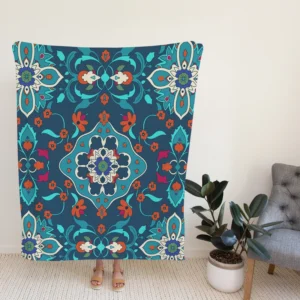 Turkish Folk Art Pattern Fleece Blanket