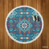 Turkish Folk Art Pattern Round Beach Towel