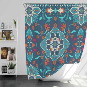 Turkish Folk Art Pattern Shower Curtain