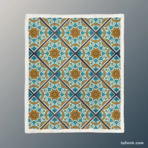 Turkish Islamic Design Sherpa Fleece Blanket 1