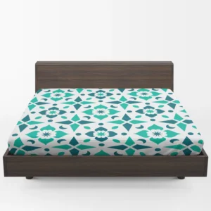 Turquoise Arabesque Mosaic Fitted Sheet 1