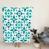 Turquoise Arabesque Mosaic Fleece Blanket