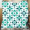 Turquoise Arabesque Mosaic Quilt Blanket