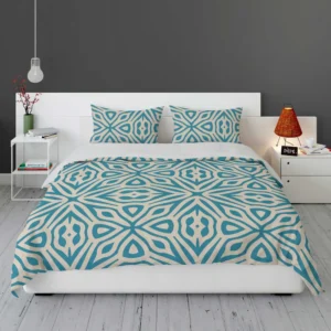 Turquoise Ethnic Hand Painted Pattern Bedding Set 1