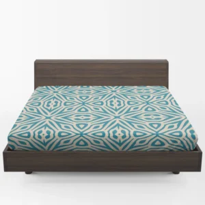 Turquoise Ethnic Hand Painted Pattern Fitted Sheet 1