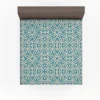 Turquoise Ethnic Hand Painted Pattern Fitted Sheet