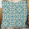 Turquoise Ethnic Hand Painted Pattern Quilt Blanket