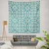 Turquoise Ethnic Hand Painted Pattern Wall Tapestry