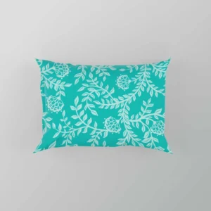 Turquoise Floral Blue Background Pillow Case