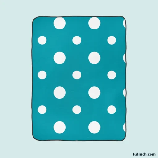 Turquoise Polka Dot Fleece Blanket 1