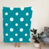 Turquoise Polka Dot Fleece Blanket