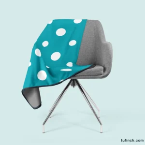 Turquoise Polka Dot Fleece Blanket 2