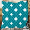 Turquoise Polka Dot Quilt Blanket