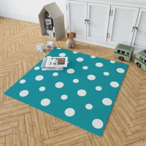 Turquoise Polka Dot Rug 1