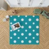 Turquoise Polka Dot Rug