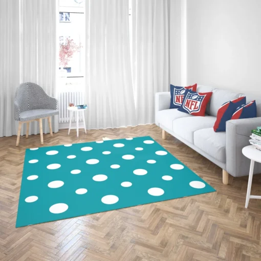 Turquoise Polka Dot Rug 2