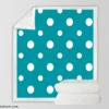 Turquoise Polka Dot Sherpa Fleece Blanket