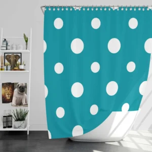 Turquoise Polka Dot Shower Curtain