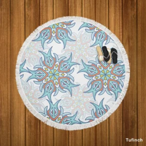 Twirls Continuous Pattern Round Beach Towel