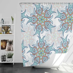 Twirls Continuous Pattern Shower Curtain