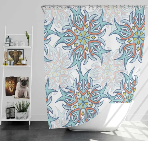 Twirls Continuous Pattern Shower Curtain