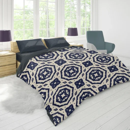 Two Colored Arabesque Pattern Duvet Cover 1