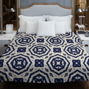 Two Colored Arabesque Pattern Duvet Cover