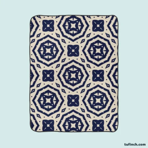 Two Colored Arabesque Pattern Fleece Blanket 1