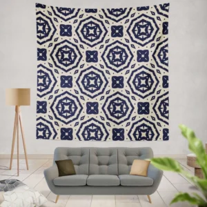 Two Colored Arabesque Pattern Wall Tapestry