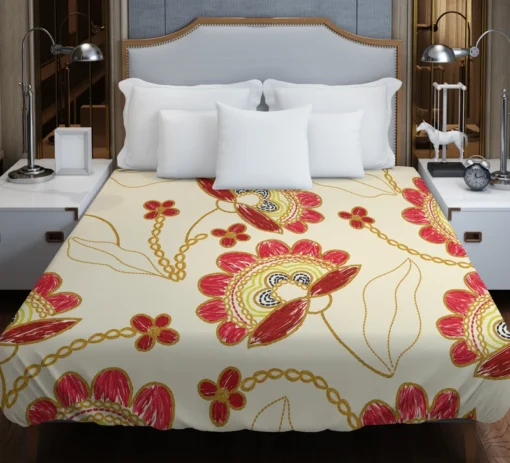 Ukrainian Floral Embroidery Duvet Cover