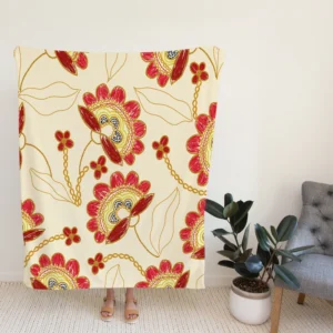 Ukrainian Floral Embroidery Fleece Blanket