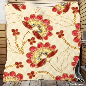 Ukrainian Floral Embroidery Quilt Blanket