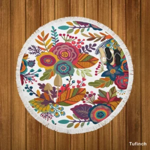 Ukrainian Folk Art Round Beach Towel