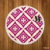 Unique Purple Indonesian Batik Round Beach Towel