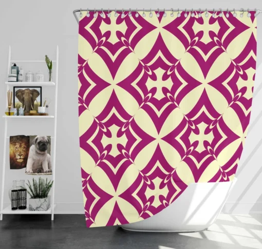 Unique Purple Indonesian Batik Shower Curtain