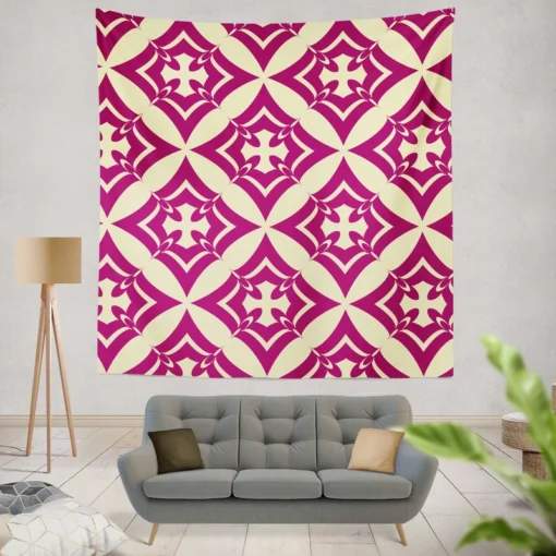 Unique Purple Indonesian Batik Wall Tapestry