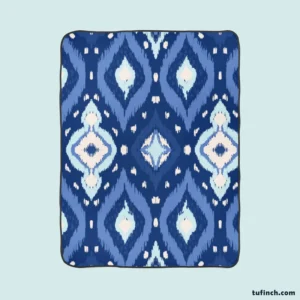 Uzbek Ikat Design Fleece Blanket 1