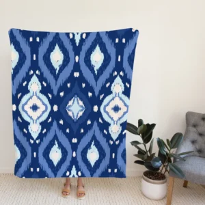 Uzbek Ikat Design Fleece Blanket