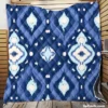 Uzbek Ikat Design Quilt Blanket