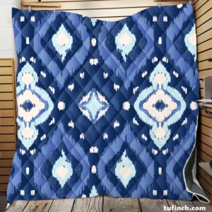 Uzbek Ikat Design Quilt Blanket