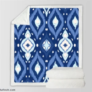 Uzbek Ikat Design Sherpa Fleece Blanket