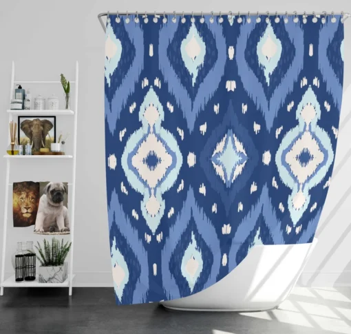 Uzbek Ikat Design Shower Curtain