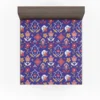 Uzbekistan Folk Design On Blue Fitted Sheet