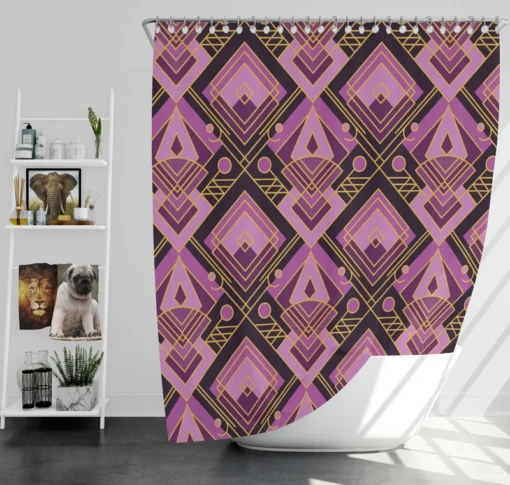 Varli Art Deco Pattern Shower Curtain