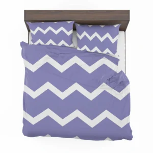 Very Peri Blue Chevron Design Bedding Set 2