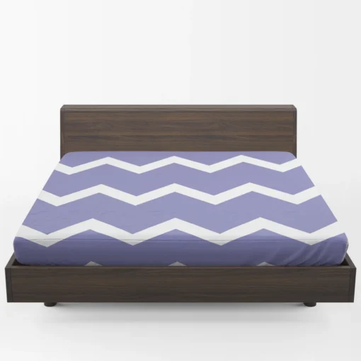 Very Peri Blue Chevron Design Fitted Sheet 1