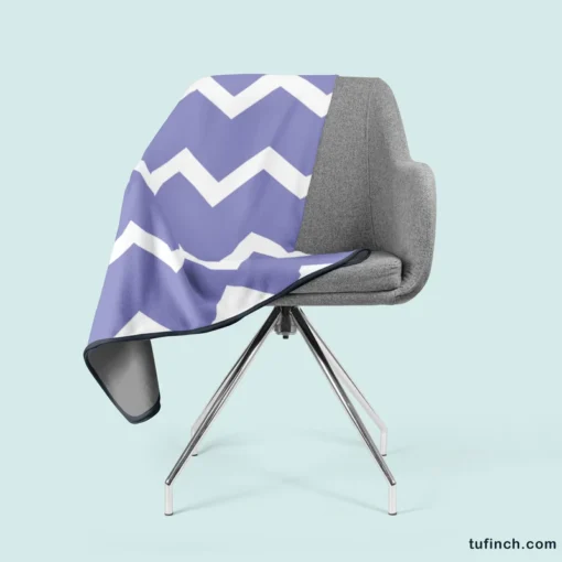 Very Peri Blue Chevron Design Fleece Blanket 2