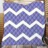 Very Peri Blue Chevron Design Quilt Blanket